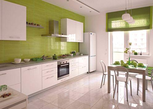 Bijelo-zelena kuhinja: 90 dizajnerskih ideja (fotografije)