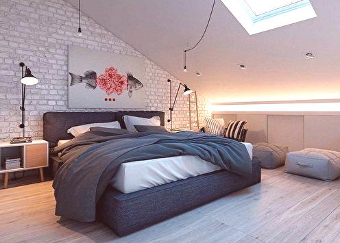 Dizajn spavaće sobe u potkrovlju: 85 foto ideja