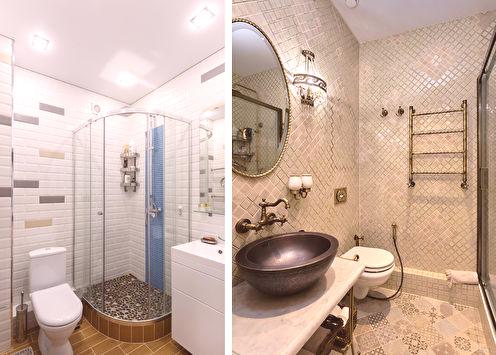 Dizajnová úzka kúpeľňa (75 fotografií)