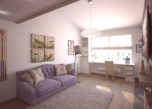 Interiér jednoizbového bytu v Petergof