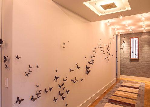 Лептири на зиду (75 фотографија): до-ит-иоурселф декор