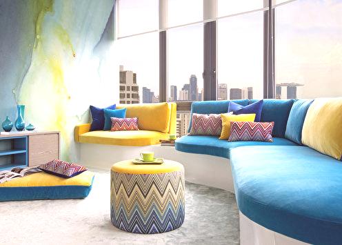 Kombinácia farieb v interiéri obývačky: 80 nápadov